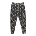 Black And White Skeleton Pattern Print Jogger Pants
