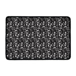 Black And White Skeleton Pattern Print Kitchen Mat