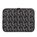 Black And White Skeleton Pattern Print Laptop Sleeve