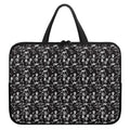 Black And White Skeleton Pattern Print Laptop Sleeve With Handle