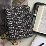 Black And White Skeleton Pattern Print Leather Bible Cover