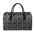 Black And White Skeleton Pattern Print Leather Duffel Bag