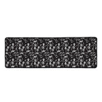 Black And White Skeleton Pattern Print Long Kitchen Mat