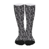 Black And White Skeleton Pattern Print Long Socks