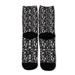 Black And White Skeleton Pattern Print Long Socks