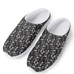 Black And White Skeleton Pattern Print Mesh Casual Shoes