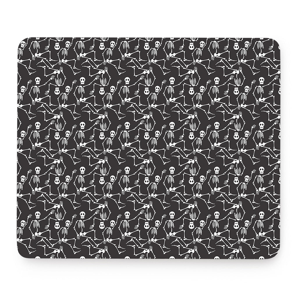 Black And White Skeleton Pattern Print Mouse Pad