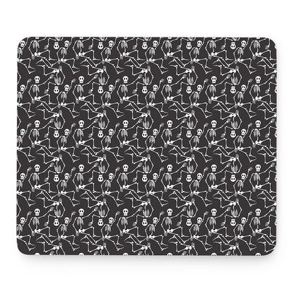 Black And White Skeleton Pattern Print Mouse Pad