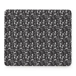 Black And White Skeleton Pattern Print Mouse Pad