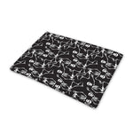 Black And White Skeleton Pattern Print Pet Cooling Mat Cover