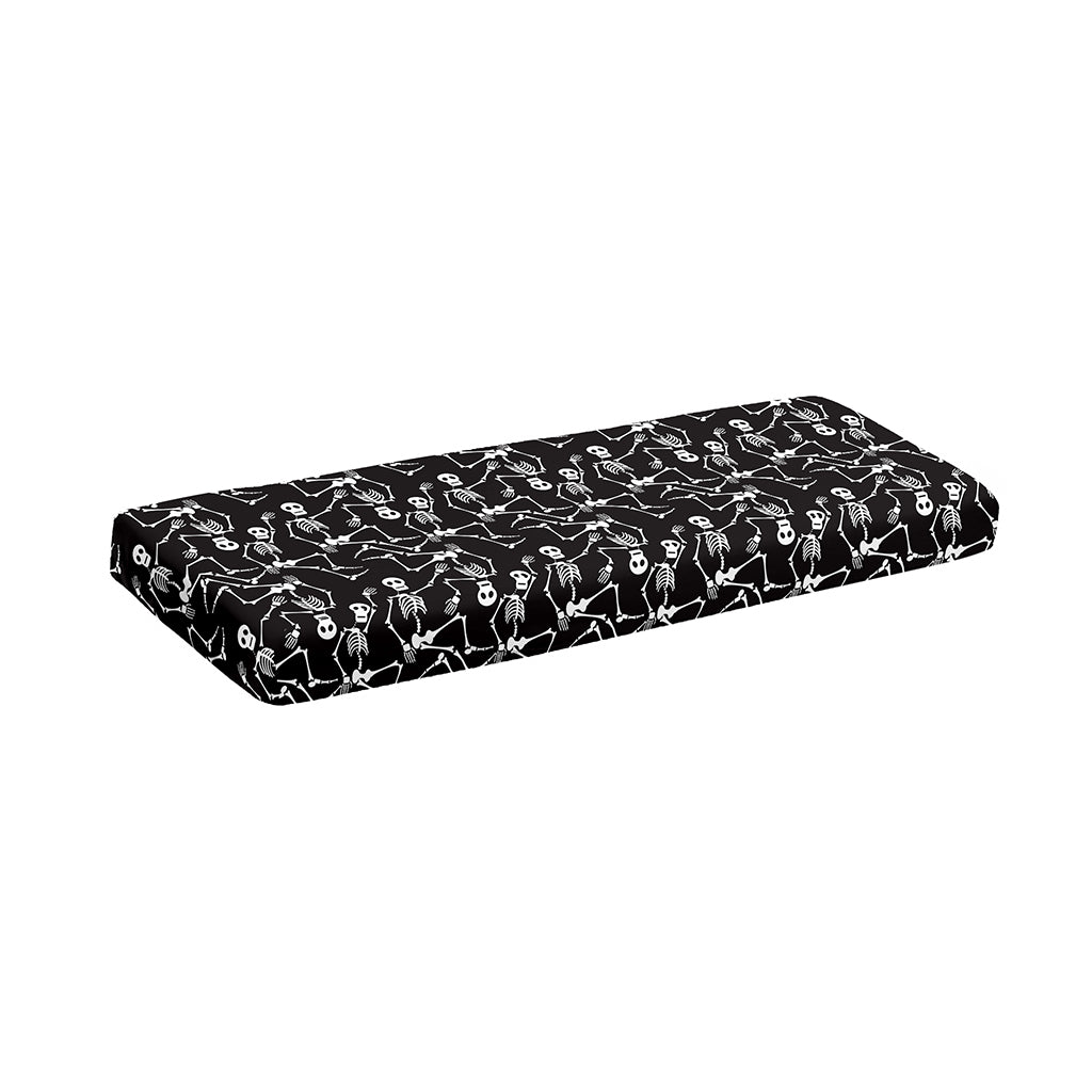 Black And White Skeleton Pattern Print Piano Keyboard Cover