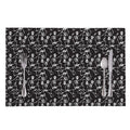 Black And White Skeleton Pattern Print Placemat