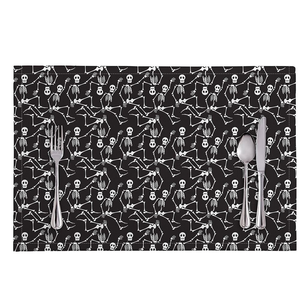 Black And White Skeleton Pattern Print Placemat