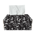 Black And White Skeleton Pattern Print Rectangle Tissue Box Cover
