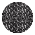 Black And White Skeleton Pattern Print Round Blanket
