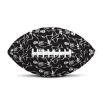 Black And White Skeleton Pattern Print Rugby Ball