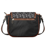 Black And White Skeleton Pattern Print Saddle Bag