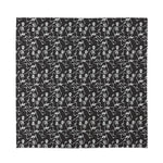 Black And White Skeleton Pattern Print Silk Bandana