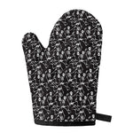 Black And White Skeleton Pattern Print Single Oven Mitt