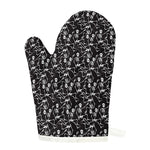 Black And White Skeleton Pattern Print Single Oven Mitt