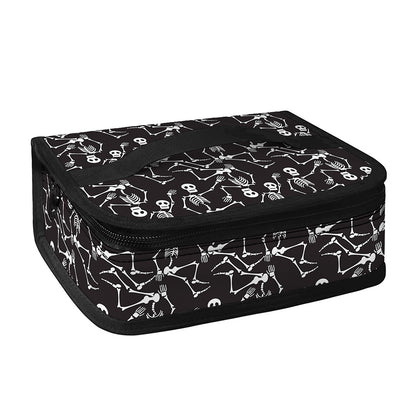 Black And White Skeleton Pattern Print Small Lunch Bag
