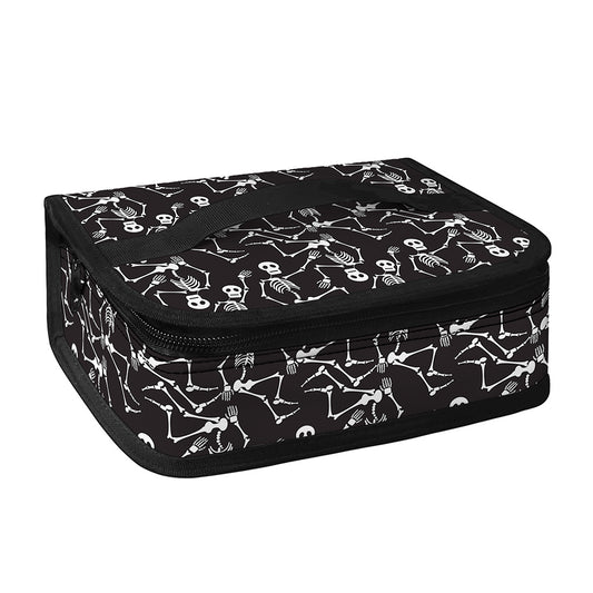 Black And White Skeleton Pattern Print Small Lunch Bag