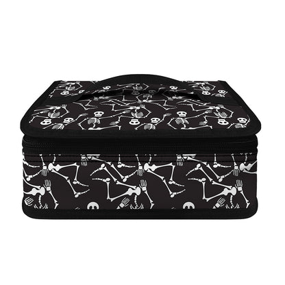 Black And White Skeleton Pattern Print Small Lunch Bag