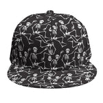 Black And White Skeleton Pattern Print Snapback Cap
