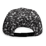 Black And White Skeleton Pattern Print Snapback Cap