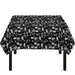 Black And White Skeleton Pattern Print Tablecloth