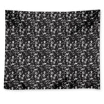 Black And White Skeleton Pattern Print Tapestry
