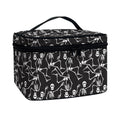 Black And White Skeleton Pattern Print Travel Makeup Bag