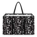 Black And White Skeleton Pattern Print Utility Tote Bag