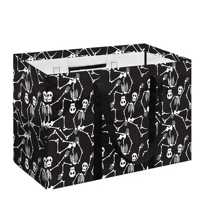 Black And White Skeleton Pattern Print Utility Tote Bag
