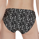 Black And White Skeleton Pattern Print Women's Panties