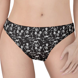 Black And White Skeleton Pattern Print Women's Thong