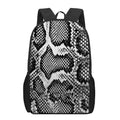 Black And White Snakeskin Print 17 Inch Backpack