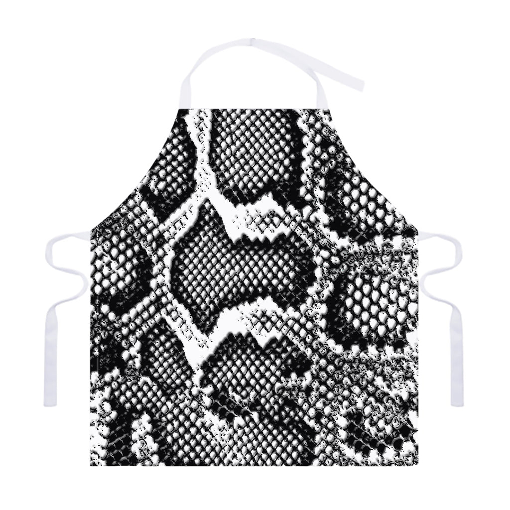 Black And White Snakeskin Print Adjustable Apron