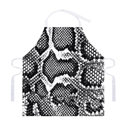 Black And White Snakeskin Print Adjustable Apron
