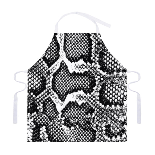 Black And White Snakeskin Print Adjustable Apron