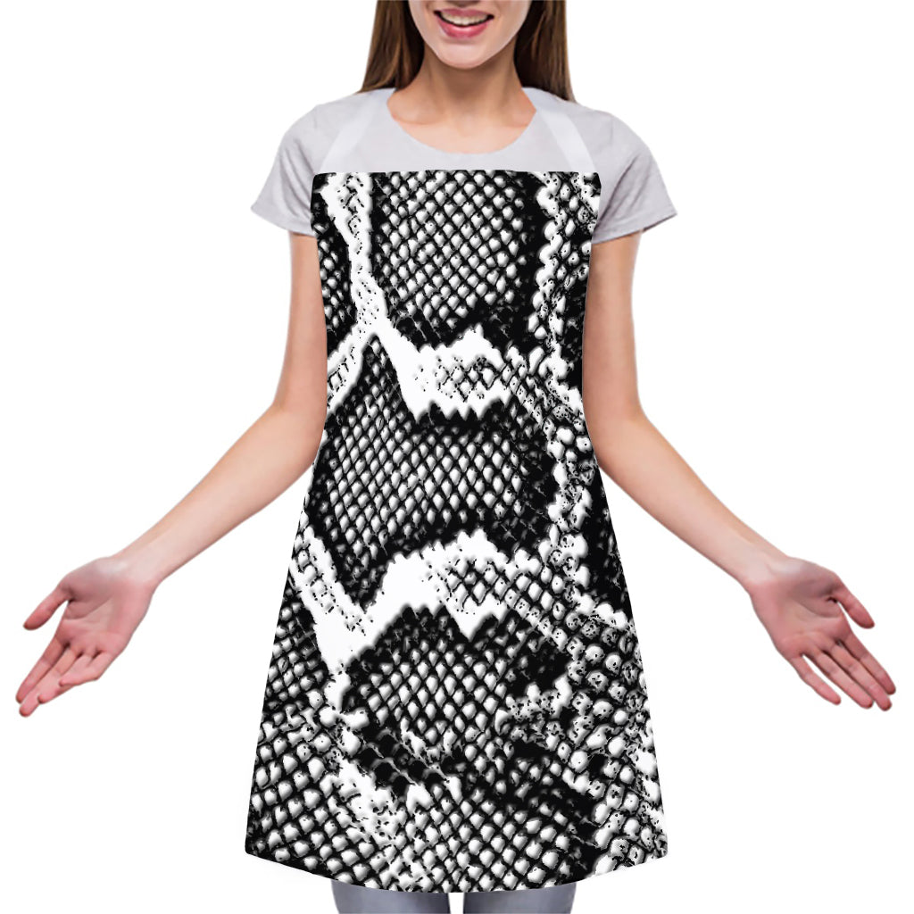 Black And White Snakeskin Print Adjustable Apron