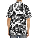 Black And White Snakeskin Print Aloha Shirt