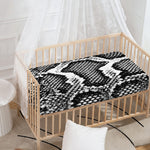 Black And White Snakeskin Print Baby Crib Sheet