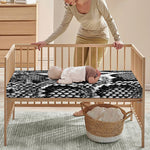 Black And White Snakeskin Print Baby Crib Sheet