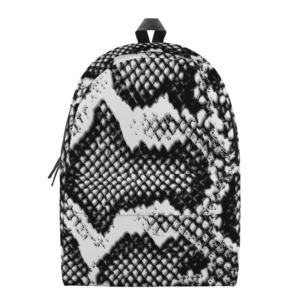 Black And White Snakeskin Print Backpack