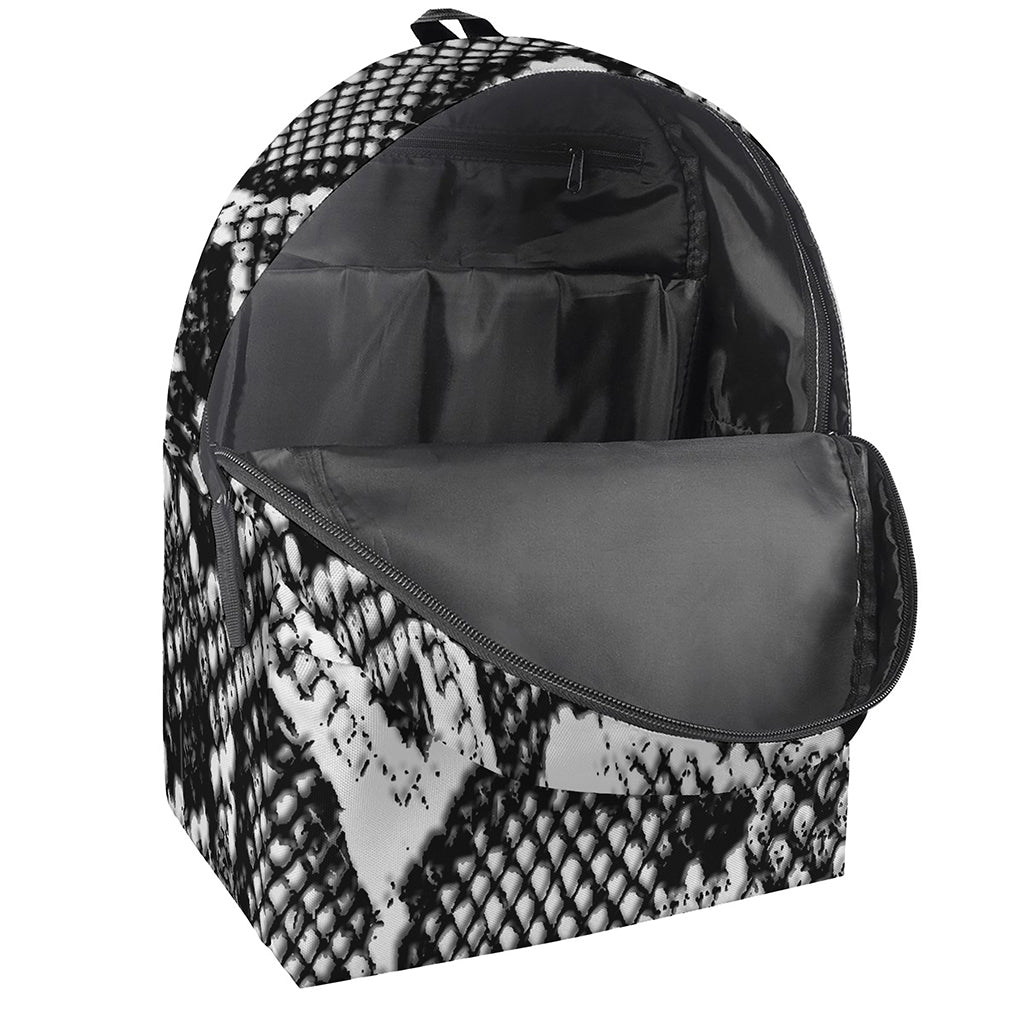 Black And White Snakeskin Print Backpack