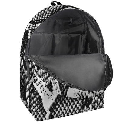 Black And White Snakeskin Print Backpack