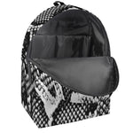 Black And White Snakeskin Print Backpack
