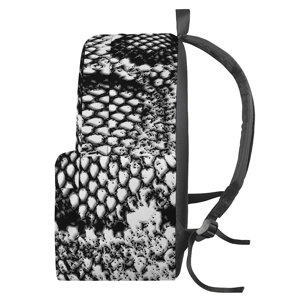 Black And White Snakeskin Print Backpack