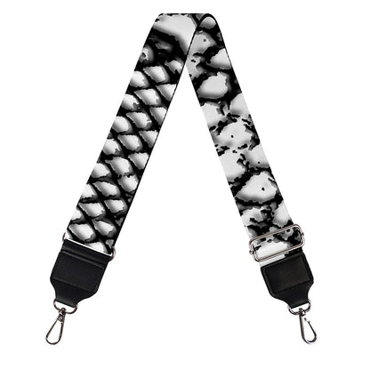 Black And White Snakeskin Print Bag Strap